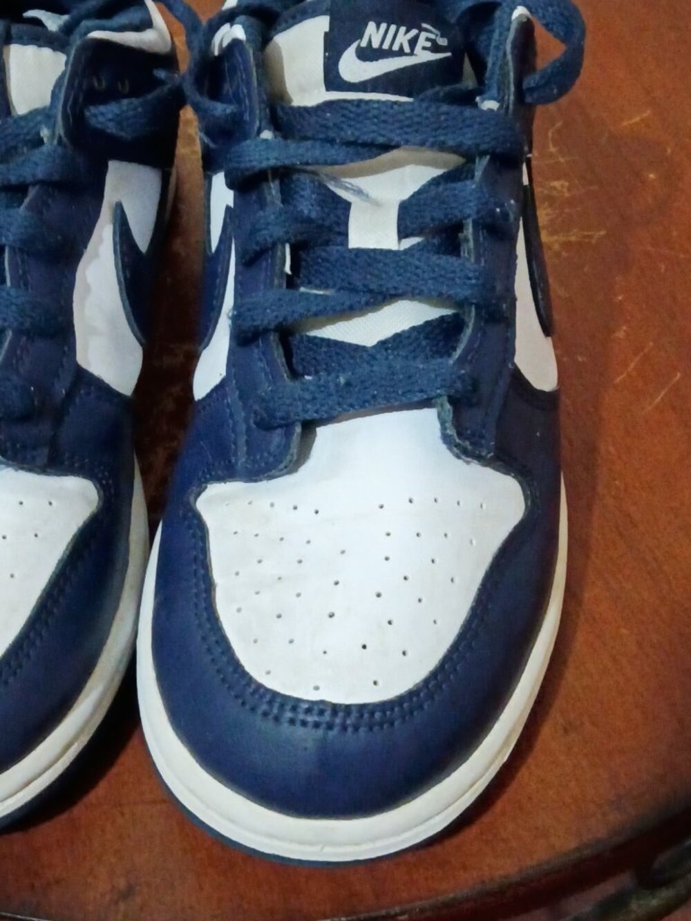 Nike Dunk Low Midnight Navy Blue White Kids Sneakers FB9108-116 Size 3Y - Picture 8 of 14